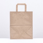 Пакет бумажный крафт, плоская ручка 24×14×29 см, 90 г/м² - Фото 3