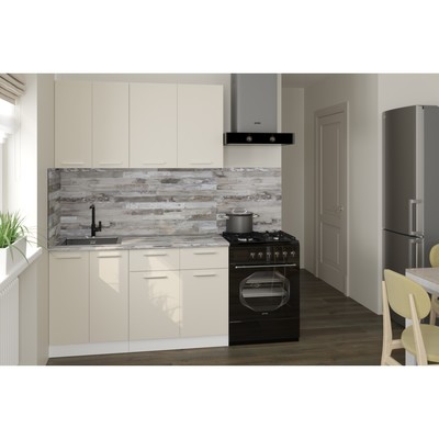 Кухонный гарнитур прямой «Дюна медиум», 1400×600 мм, цвет кашемир/канадская хижина