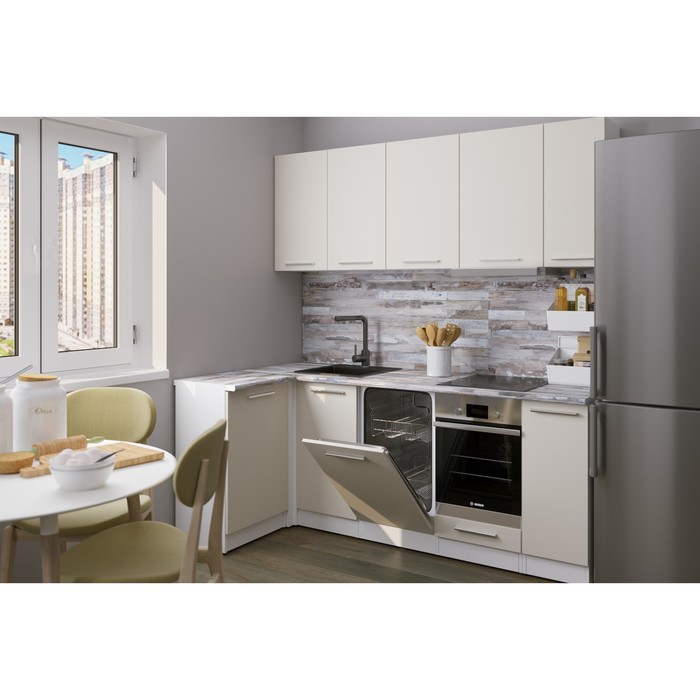 Кухонный гарнитур угловой «Дюна прайм -2 400», 1100×2000 мм, цвет кашемир/канадская хижина - Фото 1