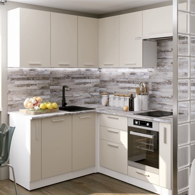 Кухонный гарнитур угловой «Дюна мега прайм - 2», 1600×1700 мм, кашемиры, канадская хижина