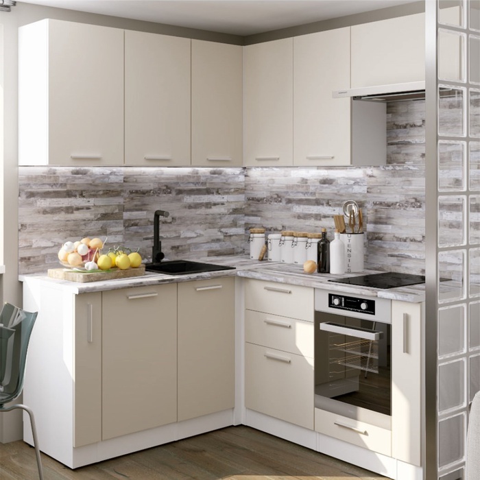 Кухонный гарнитур угловой «Дюна мега прайм - 2», 1600×1700 мм, кашемиры, канадская хижина - Фото 1