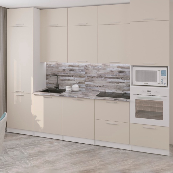 Кухонный гарнитур прямой «Дюна экстра - 2», 3000×600 мм, цвет кашемир/канадская хижина - Фото 1