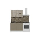 Кухонный гарнитур Альба лайт 1200×600 мм, дуб браун/мокко, аламбра темная - Фото 4