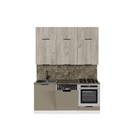 Кухонный гарнитур Альба макси-2 1800х600 мм, дуб браун/мокко, аламбра темная - Фото 3