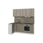 Кухонный гарнитур угловой «Альба прайм», 1100×2000 мм, цвет дуб браун/мокко/аламбра тёмная - Фото 3