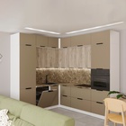 Кухонный гарнитур угловой «Альба гранд прайм», 2200×2500 мм, цвет дуб браун/мокко/аламбра тёмная - Фото 1