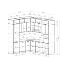 Кухонный гарнитур угловой «Альба гранд прайм», 2200×2500 мм, цвет дуб браун/мокко/аламбра тёмная - Фото 2