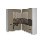 Кухонный гарнитур угловой «Альба гранд прайм», 2200×2500 мм, цвет дуб браун/мокко/аламбра тёмная - Фото 3