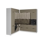 Кухонный гарнитур угловой «Альба гранд прайм», 2200×2500 мм, цвет дуб браун/мокко/аламбра тёмная - Фото 4