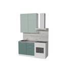 Кухонный гарнитур прямой для маленькой кухни «Асая мини», с столешницей, 1000×600 мм, цвет сумерки/бензин/сосна - Фото 3