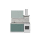 Кухонный гарнитур прямой для маленькой кухни «Асая лайт», с столешницей, 1200×600 мм, цвет сумерки/бензин/сосна - Фото 4