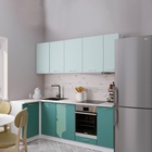 Кухонный гарнитур угловой «Асая прайм 400», с столешницей, 1100×2000 мм, цвет сумерки/бензин/сосна - Фото 1