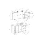 Кухонный гарнитур угловой «Глория мега прайм», 1600×1700 мм, цвет кашемир/бензин/малага - Фото 2