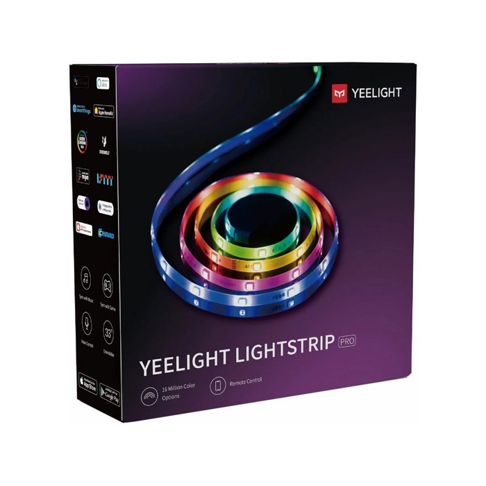 Умная светодиодная лента Yeelight PRO 2 м, IP20, SMD5050, 24 LED/м, 220 В, Wi-Fi, RGB - фото 1906623955