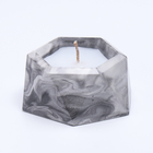 Свеча "Шестиугольник.Мрамор"в подсвечнике из гипса малый,7х3,5см,мрамор с чёрными полосками - Фото 2