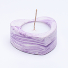 Свеча "Сердце малое. Мрамор" в подсвечнике из гипса, 7х3см,мрамор с фиолетовыми полосками - Фото 2