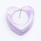 Свеча "Сердце малое. Мрамор" в подсвечнике из гипса, 7х3см,мрамор с фиолетовыми полосками - Фото 3