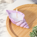 Свеча "Ракушка" в подсвечнике из гипса малая, 11,5х5,5х3,5 см,мрамор с фиолетовыми полосками - фото 321160370
