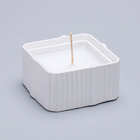 Свеча "Квадрат"в подсвечнике с узкими гранями из гипса, 7,5х3,5см, белый перламутр - фото 23792745