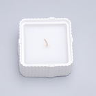 Свеча "Квадрат"в подсвечнике с узкими гранями из гипса, 7,5х3,5см, белый перламутр - фото 23792746