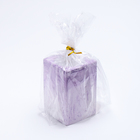 Свеча "Квадрат" в подсвечнике из гипса, 5х8см,мрамор с фиолетовыми полосками - фото 23792751