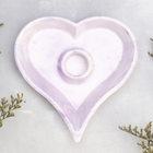 Подсвечник "Сердце" из гипса,14х2,5см,мрамор с фиолетовыми полосками - Фото 3