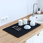 Коврик для сушки посуды EVA, 60×80 см, ячейки ромб, цвет чёрный - фото 24429873