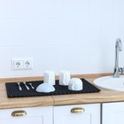 Коврик для сушки посуды EVA, 60×80 см, ячейки ромб, цвет чёрный - Фото 9