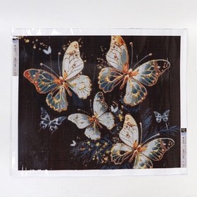 Алмазная вышивка полное заполнение "Бабочки", на холсте 40*50 см