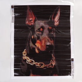 Алмазная вышивка полное заполнение "Доберман", на холсте 40*50 см