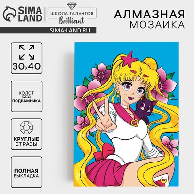 Алмазная мозаика с полным заполнением на холсте «Лунная принцесса», 30×40 см