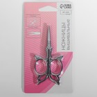 Ножницы для рукоделия «Бабочка», скошенное лезвие, 3,5", 9 см, цвет серебряный - Фото 5