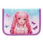 Пенал 1 секция, 130 х 190 Х 30 мм, текстильный, ПКТ 04-20 "Девочка и бабочки" 71989 - фото 23808765