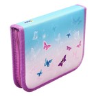 Пенал 1 секция, 130 х 190 Х 30 мм, текстильный, ПКТ 04-20 "Девочка и бабочки" 71989 - фото 23808767