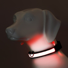 Ошейник с подсветкой Flash 3 режима свечения, размер М, ОШ 40-48×2.5 см, красный - Фото 2