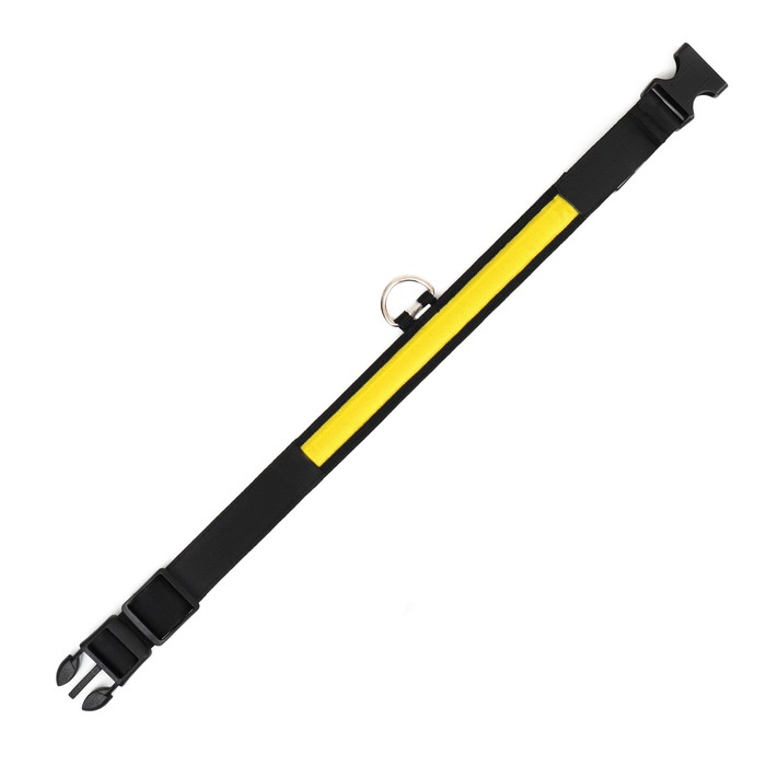 Ошейник с подсветкой Flash 3 режима свечения, размер М, ОШ 40-48 х 2,5 см желтый