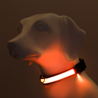 Ошейник с подсветкой Flash 3 режима свечения, размер XL, ОШ 52-60×2.5 см жёлтый - Фото 2