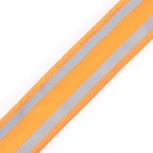 Ошейник с подсветкой Двойная полоса размер M, ОШ 40-48 х 2,5 см, 3 режима свечения оранжевый - фото 9400617