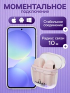 Наушники беспроводные Mybit Pro13, TWS вкладыши, Bluetooth 5.0, 30/180 мАч, розовые в прозрачном кейсе - Фото 2