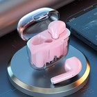 Наушники беспроводные Mybit Pro13, TWS вкладыши, Bluetooth 5.0, 30/180 мАч, розовые в прозрачном кейсе - Фото 5
