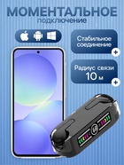 Наушники беспроводные KM12, TWS, вкладыши, Bluetooth 5.0, 30/200 мАч, чёрные в прозрачном кейсе - Фото 2