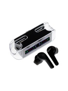 Наушники беспроводные KM12, TWS, вкладыши, Bluetooth 5.0, 30/200 мАч, чёрные в прозрачном кейсе - Фото 5