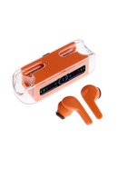 Наушники беспроводные KM12, TWS, вкладыши, Bluetooth 5.0, 30/200 мАч, оранжевые в прозрачном кейсе - Фото 5