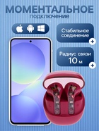 Наушники беспроводные R20, TWS, вкладыши, Bluetooth 5.3, 30/200 мАч, шумоподавление, малиновые - Фото 2
