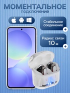 Наушники беспроводные Y89, TWS, вкладыши, Bluetooth 5.3, 30/300 мАч, белые в прозрачном кейсе - Фото 2