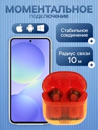 Наушники беспроводные Y89, TWS, вкладыши, Bluetooth 5.3, 30/300 мАч, оранжевые в прозрачном кейсе - Фото 2