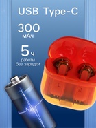Наушники беспроводные Y89, TWS, вкладыши, Bluetooth 5.3, 30/300 мАч, оранжевые в прозрачном кейсе - Фото 3