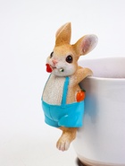 Фигурка для флорариума «Зайчишка с розой», декор на кашпо, 17×7×7 см - Фото 5