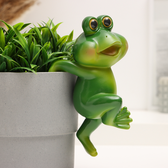 Фигурка для флорариума TAKE IT EASY «Лягушка Бряк», декор на кашпо, 10×8×19 см - Фото 1