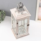 Подсвечник дерево "Фонарь-витраж" беж набор 2 шт 32х14х14, 54,5х20,5х20,5 см - фото 24720458